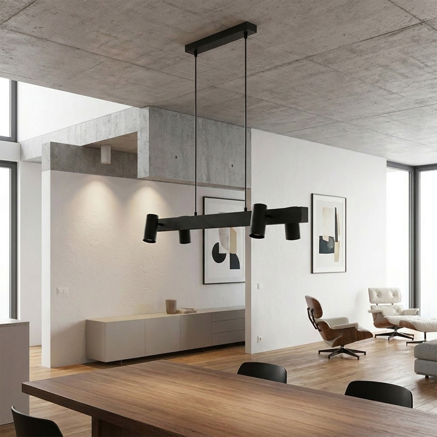 Brilagi - LED RGBW dimbare hanglamp aan kabel SELE 4xGU10/6,5W/230V 2700-6500K zwart