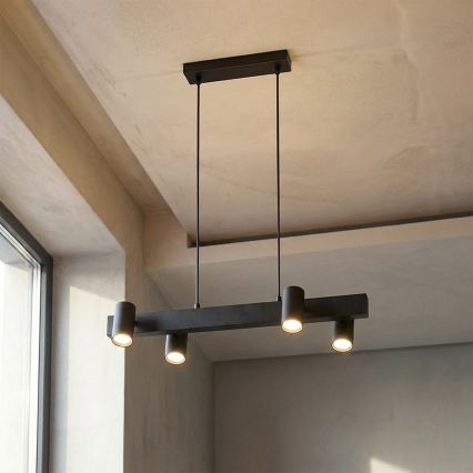 Brilagi - LED RGBW dimbare hanglamp aan kabel SELE 4xGU10/6,5W/230V 2700-6500K zwart