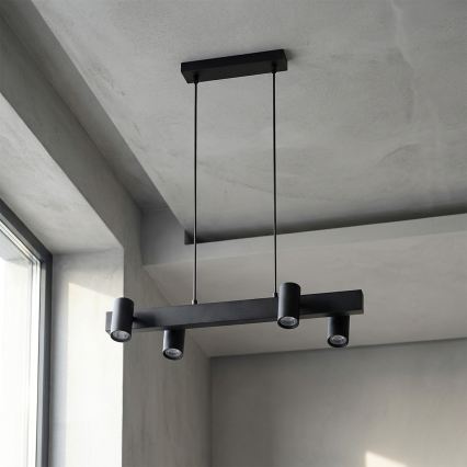 Brilagi - LED RGBW dimbare hanglamp aan kabel SELE 4xGU10/6,5W/230V 2700-6500K zwart