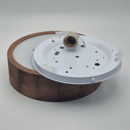 Brilagi - LED RGBW dimbaar plafondlamp CARVALHO 1xE27/15W/230V 2700–6500K Wi‑Fi eiken Ø 27,5 cm