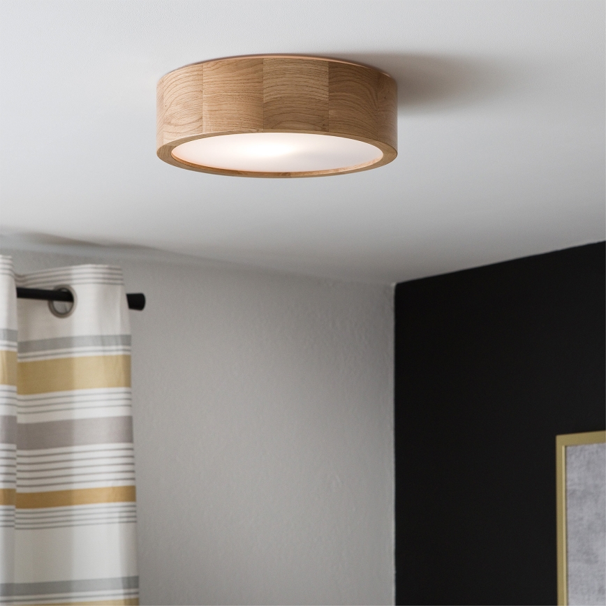 Brilagi - Dimbare LED RGBW plafondlamp CARVALHO 1xE27/9W/230V 2700-6500K Wi-Fi eiken Ø 27,5 cm