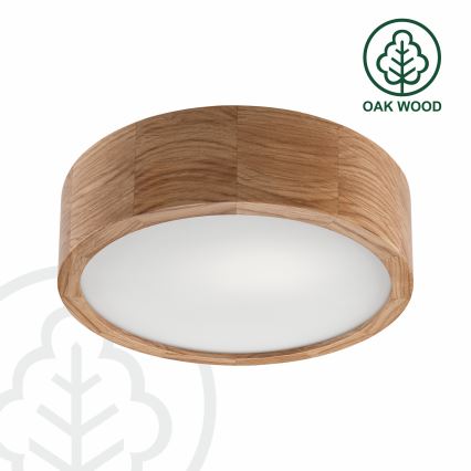Brilagi - Dimbare LED RGBW plafondlamp CARVALHO 1xE27/9W/230V 2700-6500K Wi-Fi eiken Ø 27,5 cm
