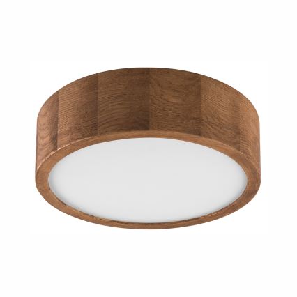 Brilagi - LED RGBW dimbaar plafondlamp CARVALHO 1xE27/9W/230V 2700–6500K Wi‑Fi eiken Ø 27,5 cm