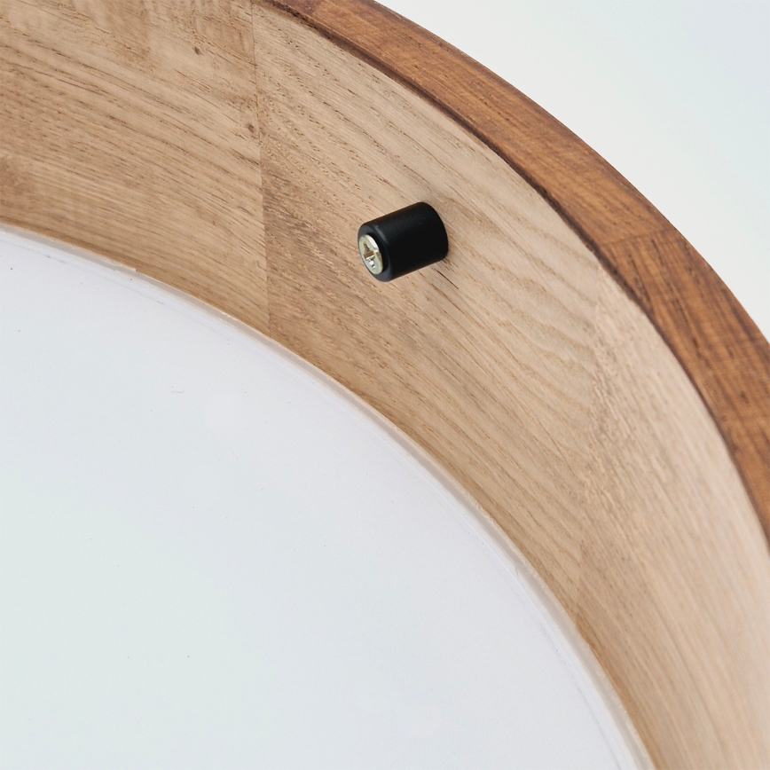 Brilagi - LED RGBW dimbare plafondlamp CARVALHO 2xE27/15W/230V 2700–6500K Wi‑Fi eiken Ø 37,5 cm