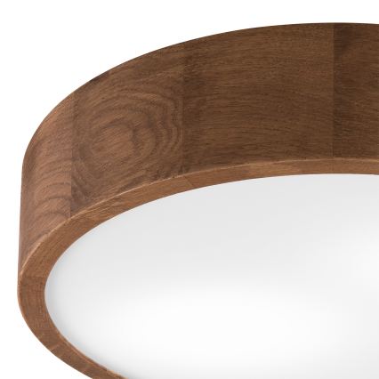 Brilagi - LED RGBW dimbare plafondlamp CARVALHO 2xE27/15W/230V 2700–6500K Wi‑Fi eiken Ø 37,5 cm