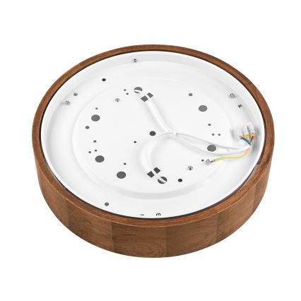 Brilagi - LED RGBW dimbare plafondlamp CARVALHO 2xE27/9W/230V 2700–6500K Wi‑Fi eiken Ø 37,5 cm