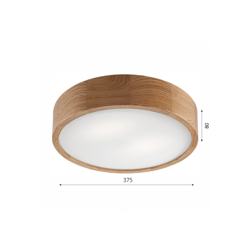 Brilagi - LED RGBW dimbare plafondlamp CARVALHO 2xE27/9W/230V 2700-6500K Wi-Fi eik Ø 37,5 cm
