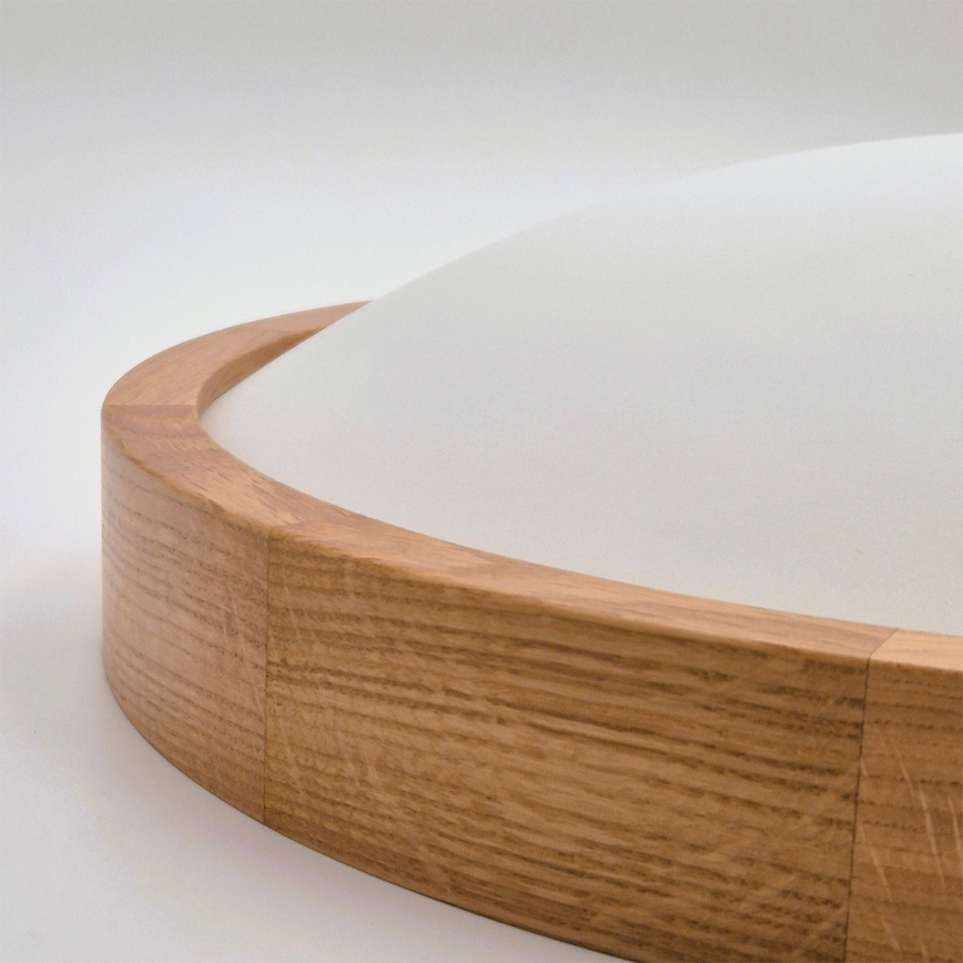 Brilagi - LED RGBW dimbare plafondlamp CARVALHO SLIM 1xE27/15W/230V 2700-6500K Wi-Fi eiken Ø 27 cm