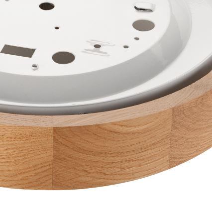 Brilagi - LED RGBW dimbare plafondlamp CARVALHO SLIM 1xE27/15W/230V 2700-6500K Wi-Fi eiken Ø 27 cm