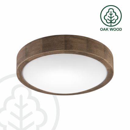 Brilagi - LED RGBW dimbare plafondlamp CARVALHO SLIM 1xE27/9W/230V 2700-6500K Wi-Fi eiken Ø 27 cm