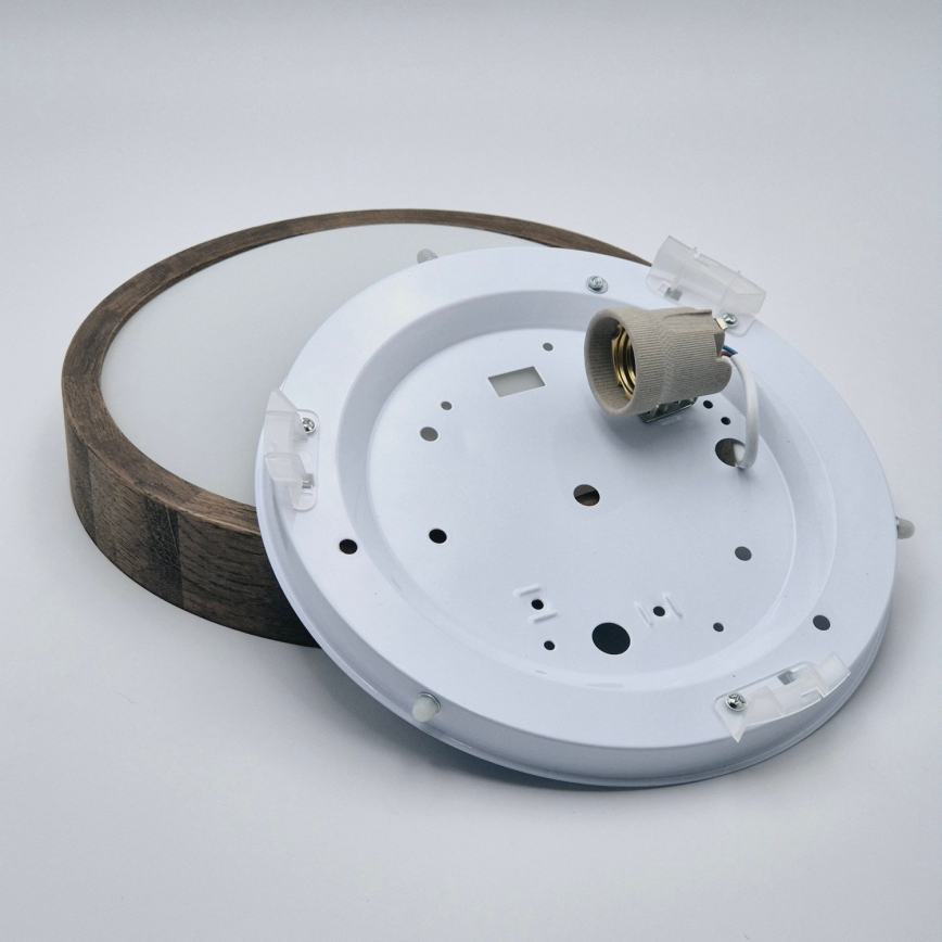Brilagi - LED RGBW dimbare plafondlamp CARVALHO SLIM 1xE27/9W/230V 2700-6500K Wi-Fi eiken Ø 27 cm