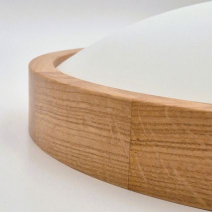 BRILAGI - LED RGBW dimbare plafondlamp CARVALHO SLIM 2xE27/12W/230V 2700-6500K eiken Ø 37 cm