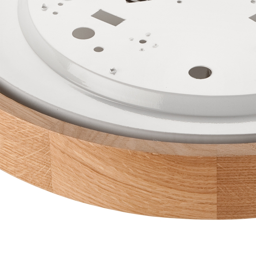 Brilagi - LED RGBW dimbare plafondlamp CARVALHO SLIM 2xE27/15W/230V 2700-6500K Wi-Fi eiken Ø 37 cm