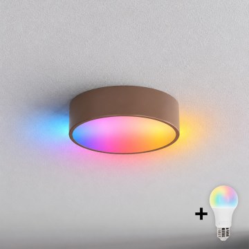 BRILAGI - LED RGBW dimbare plafondlamp CLARE 1xE27/12W/230V Ø 20 cm bruin