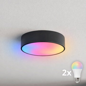 BRILAGI - LED RGBW dimbare plafondlamp CLARE 2xE27/12W/230V 2700-6500K Ø 30 cm Wi‑Fi zwart