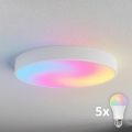 BRILAGI - LED RGBW dimbare plafondlamp CLARE 5xE27/12W/230V 2700-6500K Ø 60 cm Wi‑Fi wit