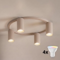 Brilagi - LED RGBW dimbare plafondlamp SELE 4xGU10/6,5W/230V 2700-6500K beige