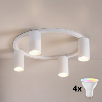 Brilagi - LED RGBW dimbare plafondlamp SELE 4xGU10/6,5W/230V 2700-6500K wit