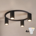Brilagi - LED RGBW dimbare plafondlamp SELE 4xGU10/6,5W/230V 2700-6500K zwart