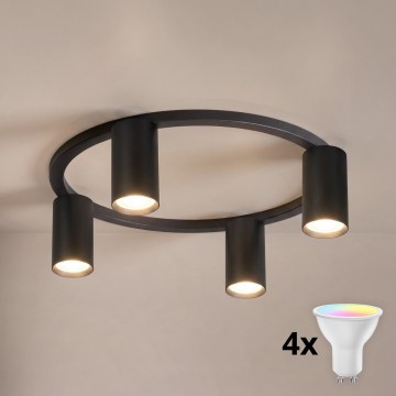 Brilagi - LED RGBW dimbare plafondlamp SELE 4xGU10/6,5W/230V 2700-6500K zwart