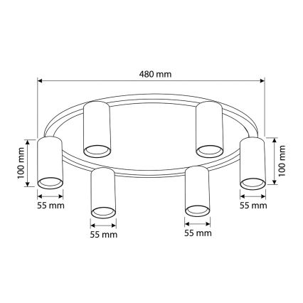 Brilagi - LED RGBW dimbare plafondlamp SELE 6xGU10/6,5W/230V 2700-6500K zwart + afstandsbediening