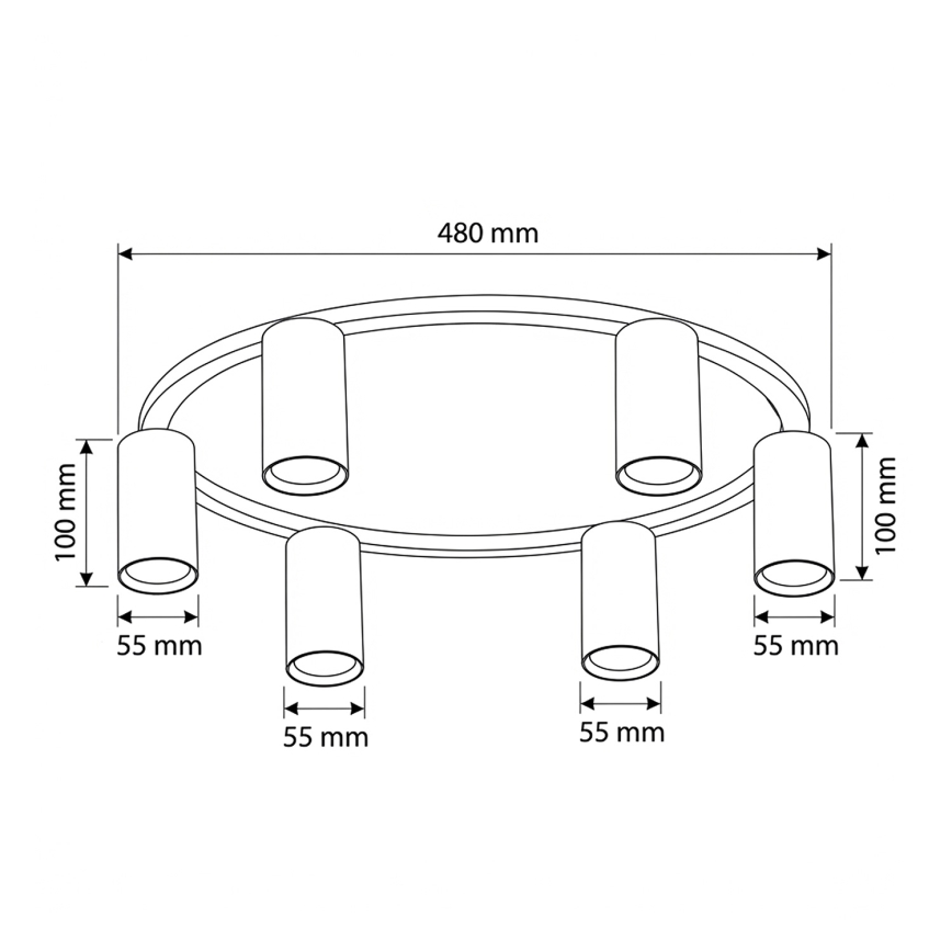 Brilagi - LED RGBW dimbare plafondlamp SELE 6xGU10/6,5W/230V 2700-6500K zwart + afstandsbediening