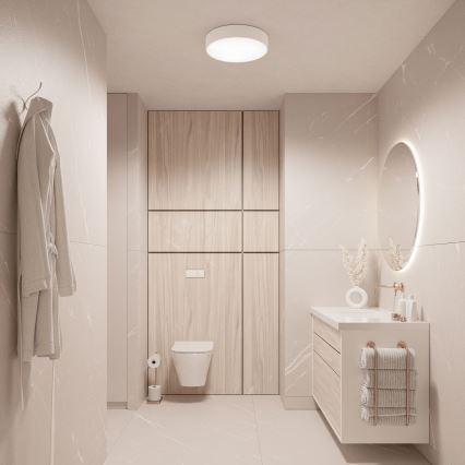 Brilagi - LED RGBW dimbare badkamerplafondlamp CLARE 2xE27/9W/230V 2700-6500K Ø 30 cm IP54 Wi-Fi wit