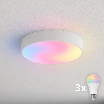 BRILAGI - LED RGBW dimbare plafondlamp voor badkamer CLARE 3xE27/12W/230V 2700-6500K Ø 40 cm IP54 wit