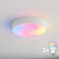 Brilagi - LED RGBW dimbare plafondlamp voor badkamer CLARE 3xE27/9W/230V 2700-6500K Ø 40 cm IP54 Wi-Fi wit