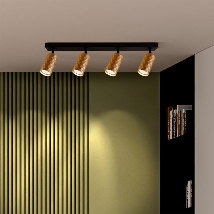 Brilagi - LED RGBW dimbare spotlamp SELE DIAMANT 4xGU10/4,8W/230V 3000K goudkleurig + afstandsbediening
