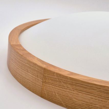 Brilagi - LED RGBW dimbare plafondlamp CARVALHO SLIM 3xE27/15W/230V 2700-6500K Wi-Fi eiken Ø 47 cm