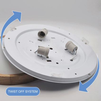 Brilagi - LED RGBW dimbare plafondlamp CARVALHO SLIM 3xE27/9W/230V 2700-6500K Wi-Fi eiken Ø 47 cm