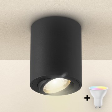 Brilagi - LED RGBW dimbare spot MIA 1xGU10/4,8W/230V 3000K 100x80 mm zwart + afstandsbediening