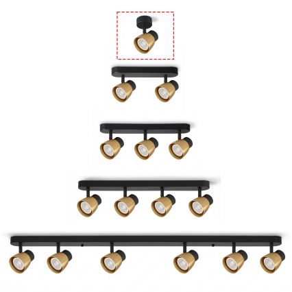 Brilagi - LED RGBW dimbare spot NUGGET 1xGU10/6W/230V zwart/goud