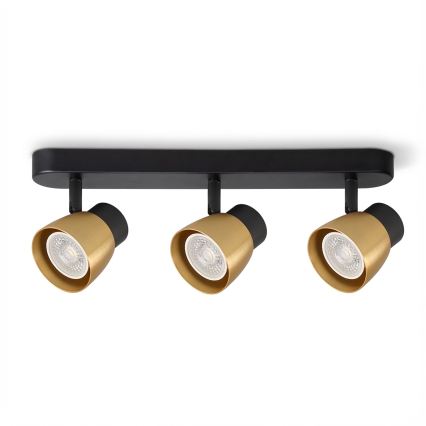 Brilagi - LED RGBW dimbare spot NUGGET 3xGU10/4,8W/230V zwart/goud