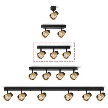 Brilagi - LED RGBW dimbare spot NUGGET 3xGU10/6W/230V zwart/goud