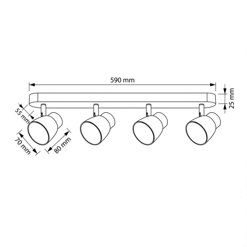 Brilagi - LED RGBW dimbare spotarmatuur NUGGET 4xGU10/6W/230V 3000K zwart/goud + afstandsbediening