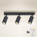 Brilagi - LED RGBW dimbare spot SELE 3xGU10/6W/230V 3000K antraciet + afstandsbediening