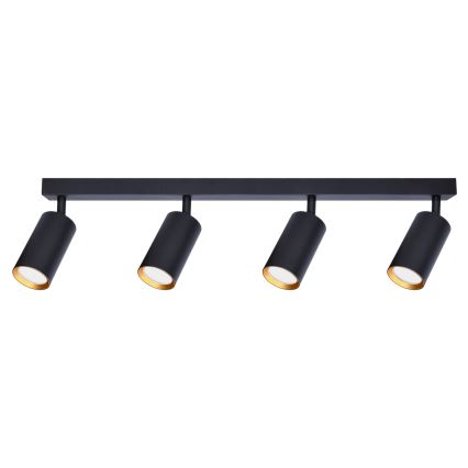 Brilagi - Dimbare LED RGBW spot SELE 4xGU10/4,8W/230V 3000K zwart/goud + afstandsbediening