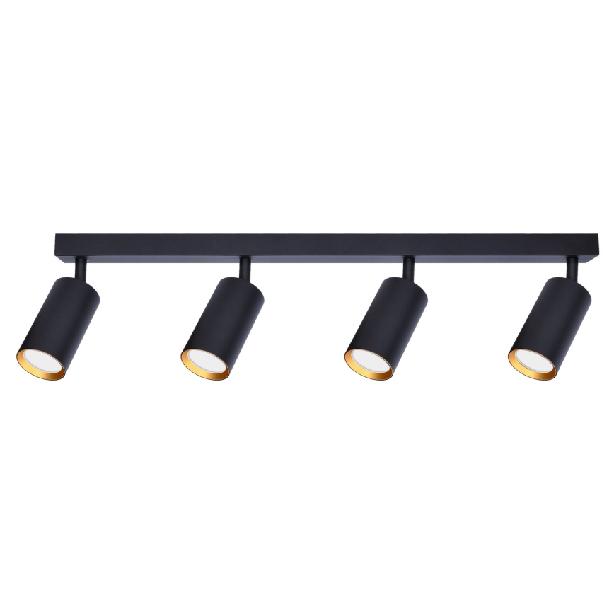Brilagi - Dimbare LED RGBW spot SELE 4xGU10/4,8W/230V 3000K zwart/goud + afstandsbediening