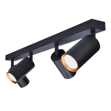 Brilagi - Dimbare LED RGBW spot SELE 4xGU10/4,8W/230V 3000K zwart/goud + afstandsbediening