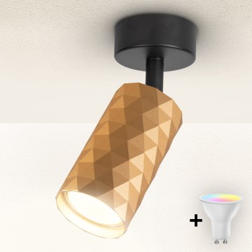 Brilagi - LED RGBW dimbare spot SELE DIAMANT 1xGU10/4,8W/230V goud + afstandsbediening