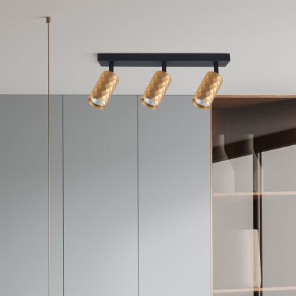 Brilagi - LED RGBW dimbare spot SELE DIAMANT 3xGU10/4,8W/230V 3000K goudkleurig + afstandsbediening