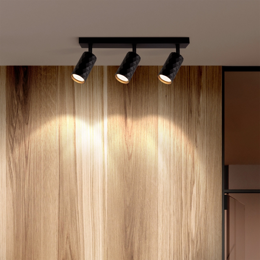 Brilagi - LED RGBW dimbare spotlamp SELE DIAMANT 3xGU10/6W/230V 3000K zwart + afstandsbediening