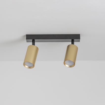 Brilagi - dimbare RGBW LED-spot SELE GOLDEN 2x GU10/4,8W/230V 3000K zwart/goud + afstandsbediening