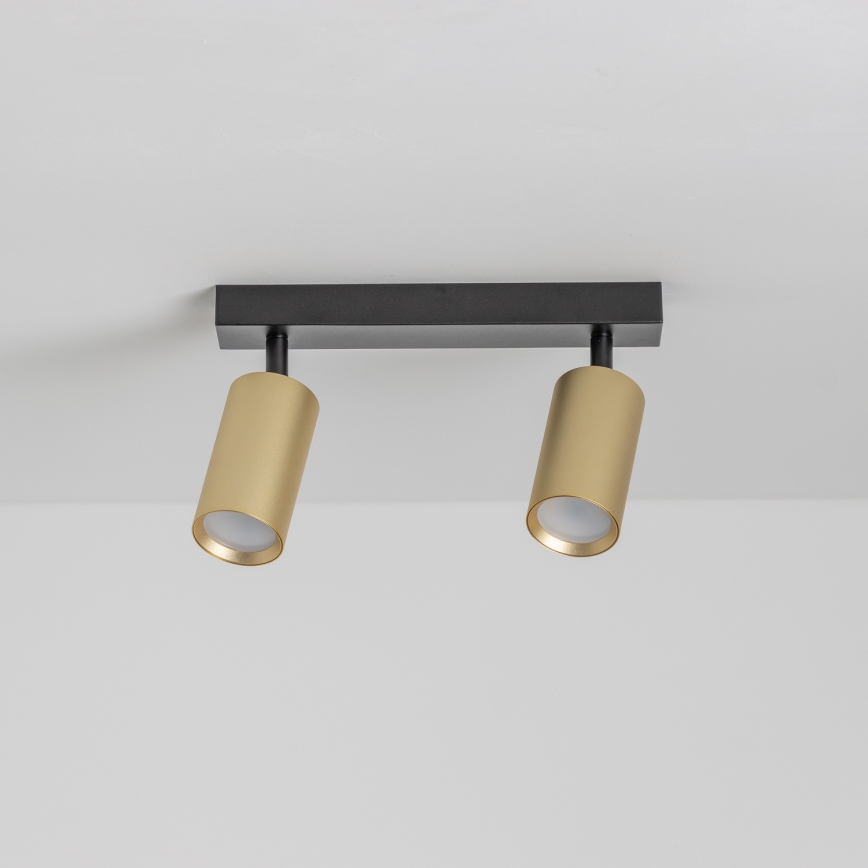 Brilagi - dimbare RGBW LED-spot SELE GOLDEN 2x GU10/4,8W/230V 3000K zwart/goud + afstandsbediening