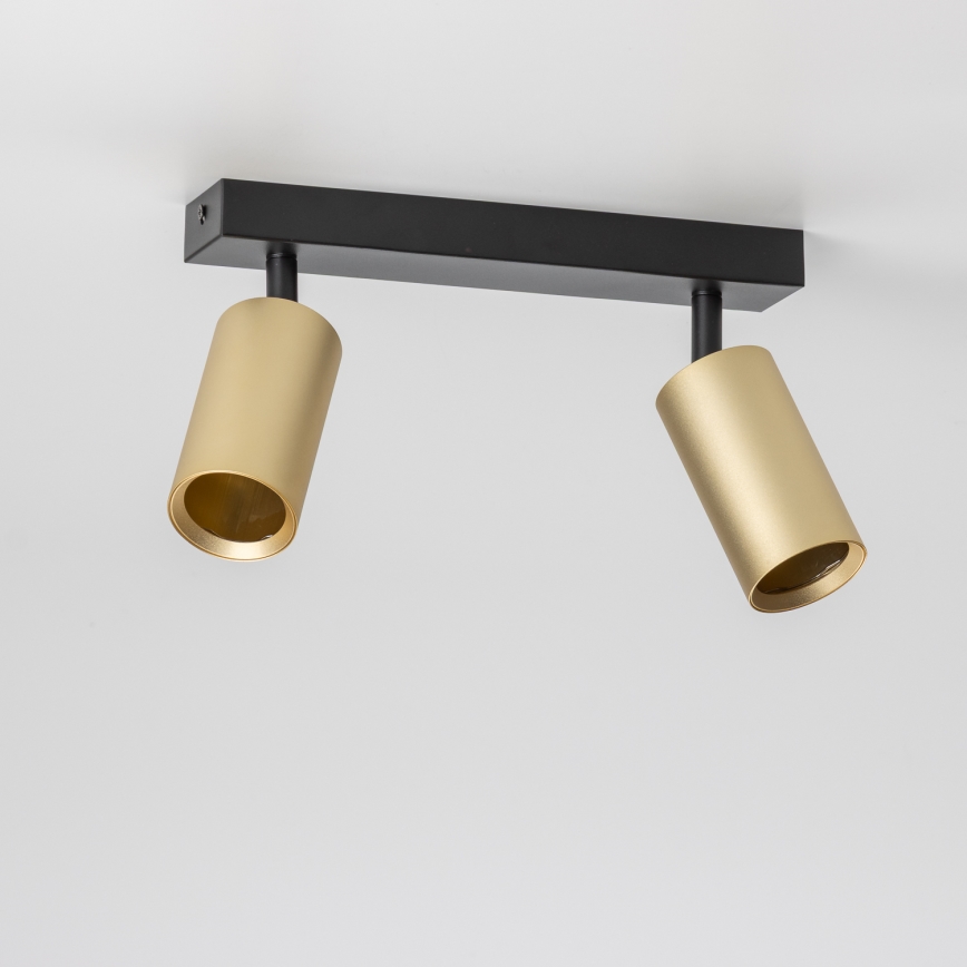 Brilagi - dimbare RGBW LED-spot SELE GOLDEN 2x GU10/4,8W/230V 3000K zwart/goud + afstandsbediening