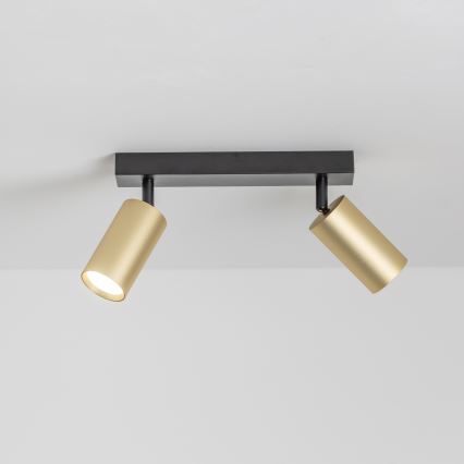 Brilagi - dimbare RGBW LED-spot SELE GOLDEN 2x GU10/4,8W/230V 3000K zwart/goud + afstandsbediening