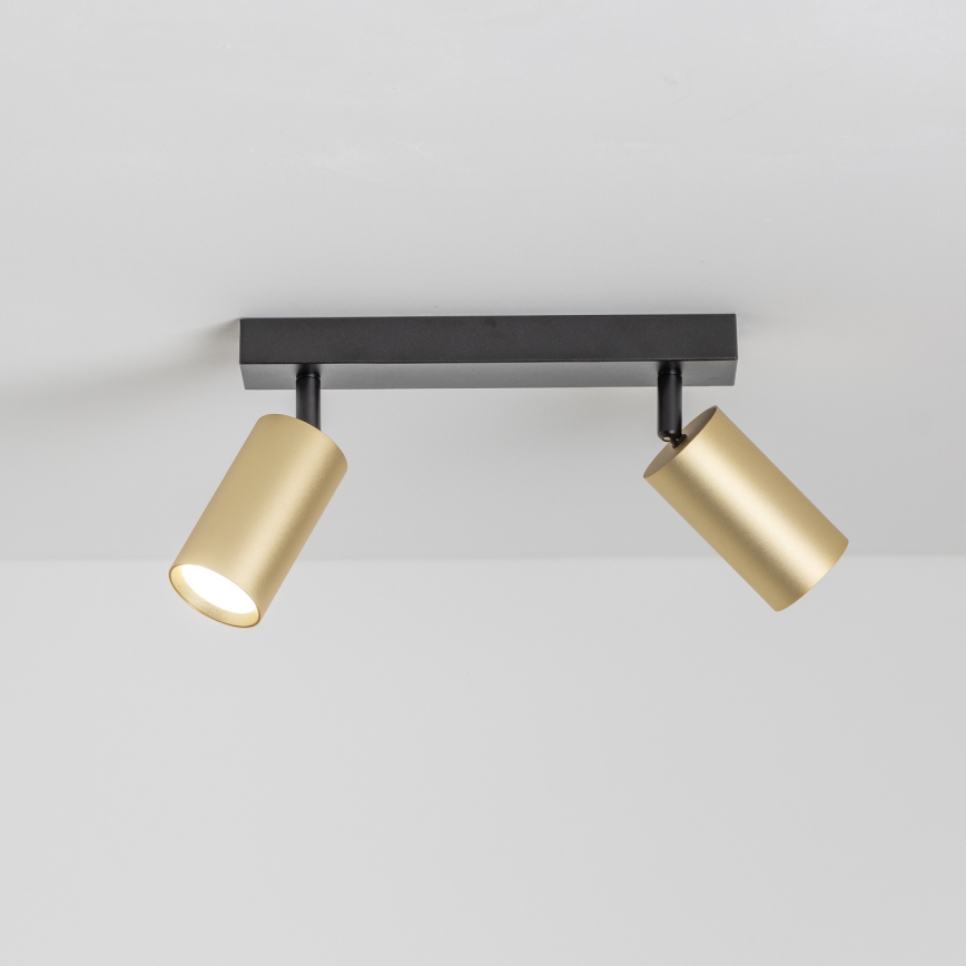 Brilagi - dimbare RGBW LED-spot SELE GOLDEN 2x GU10/4,8W/230V 3000K zwart/goud + afstandsbediening