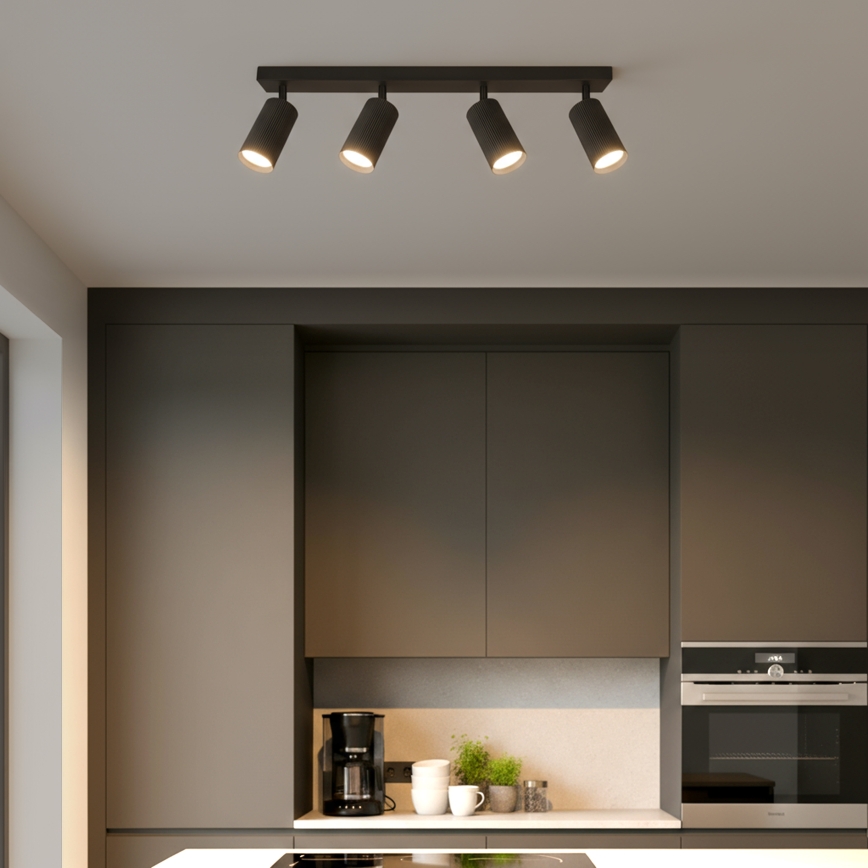 Brilagi - dimbare LED RGBW spot SELE MODERN 4x GU10/4,8W/230V 3000K zwart + afstandsbediening